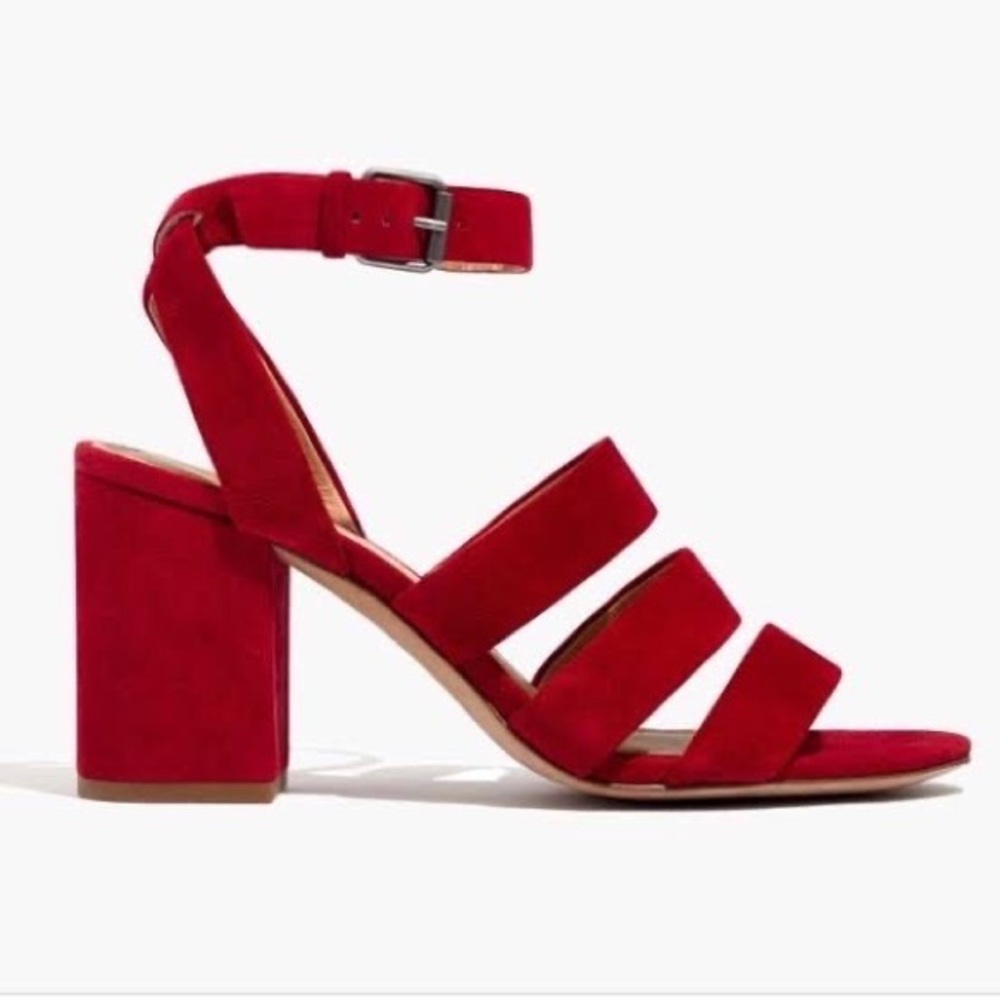 Red suede heels